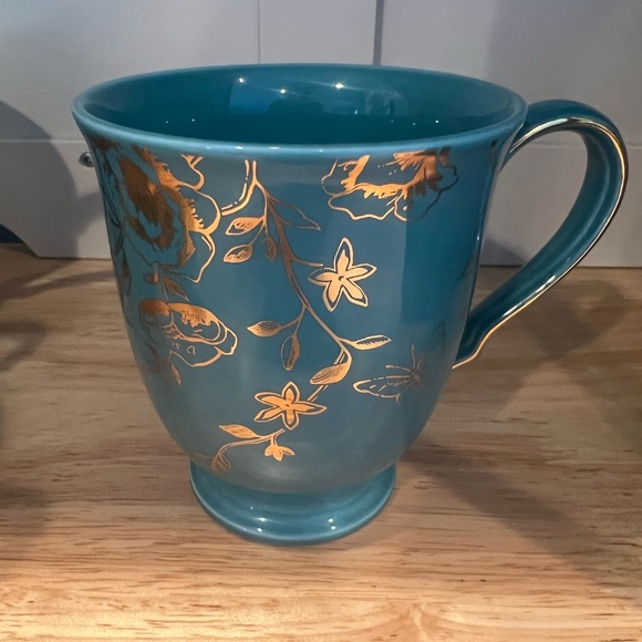 Coffee cups turquoise & gold set/6 pieces - Picture 5 of 6